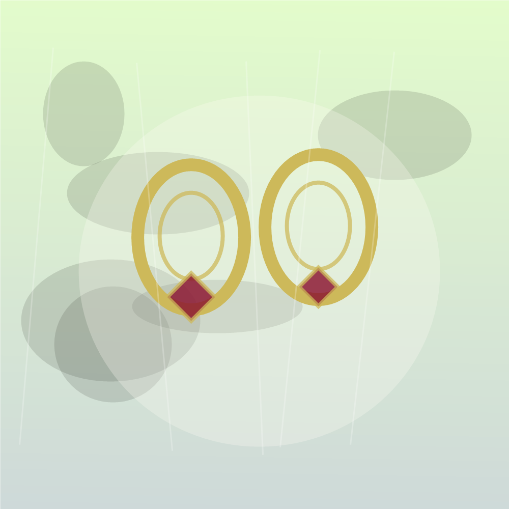 Boucles grenat et or vintage photographie en composition catalogue